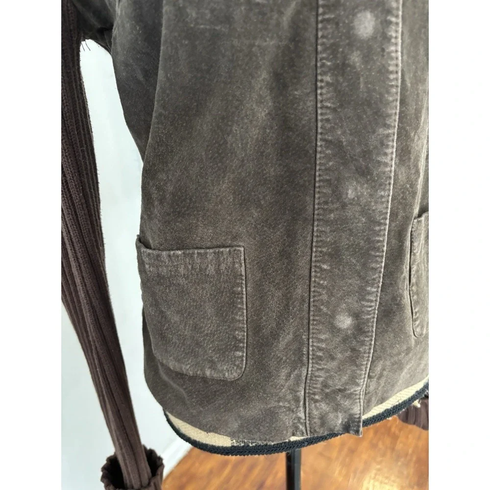Kim Rogers 100%leather Sweater Jacket‎ Brown Size M Spot On Arm